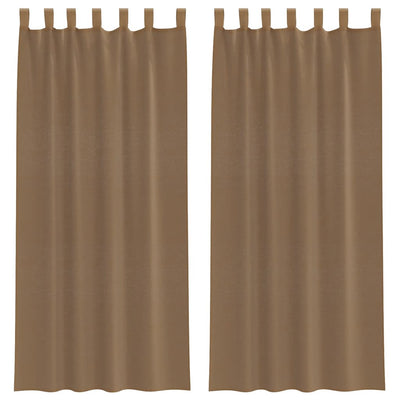 Vidaxl gordijnen voile met lussen 2 st 140x245 cm lichtbruin
