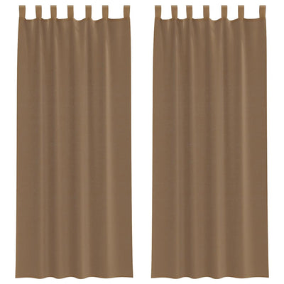 Vidaxl gordijnen voile met lussen 2 st 140x260 cm lichtbruin