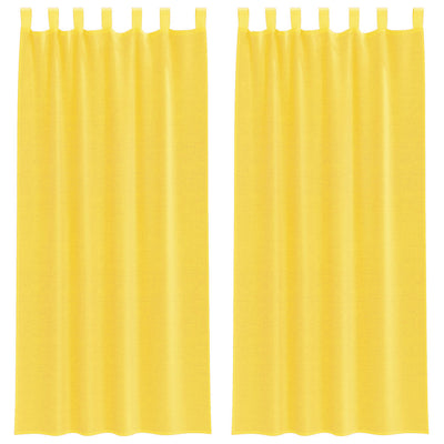 Vidaxl gordijnen voile met lussen 2 st 140x225 cm geel