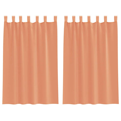 Vidaxl gordijnen voile met lussen 2 st terracotta 140x175 cm