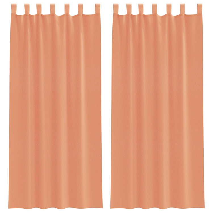 Vidaxl gordijnen voile met lussen 2 st terracotta 140x225 cm