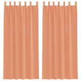 Vidaxl gordijnen met lussen 2 st terracotta 140x245 cm - afbeelding 2