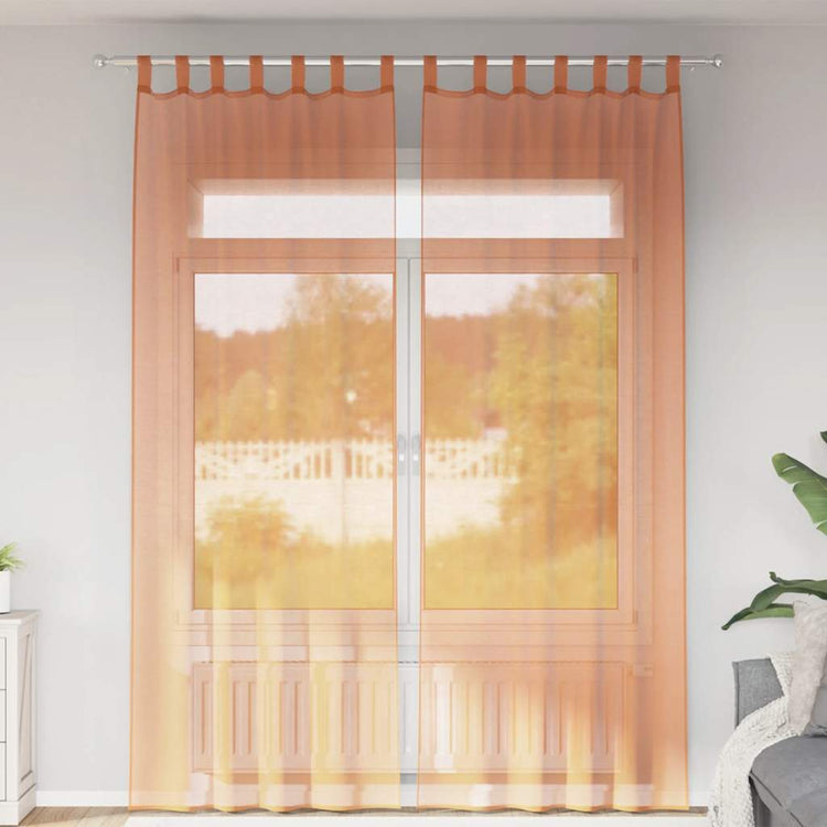 Vidaxl gordijnen met lussen 2 st terracotta 140x260 cm