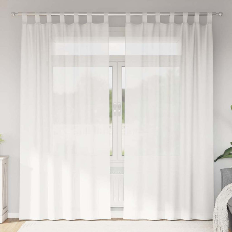 Vidaxl gordijnen met lussen 2 st 140x245 cm wit