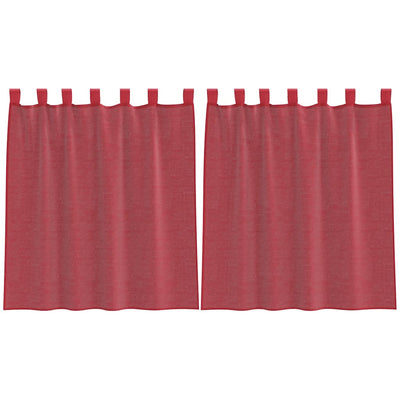 Vidaxl gordijnen voile met lussen 2 st 140x140 cm wijnrood