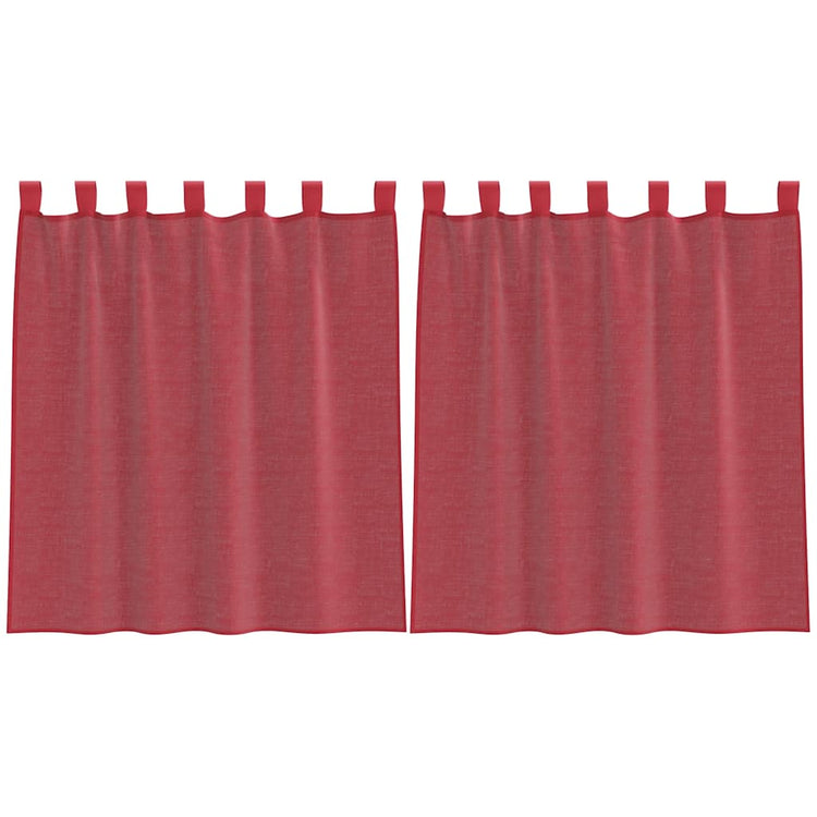 Vidaxl gordijnen voile met lussen 2 st 140x140 cm wijnrood