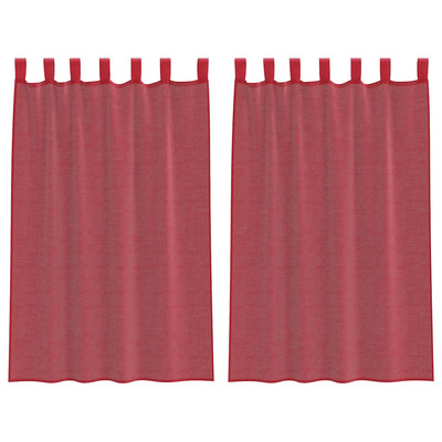 Vidaxl gordijnen voile met lussen 2 st 140x175 cm wijnrood