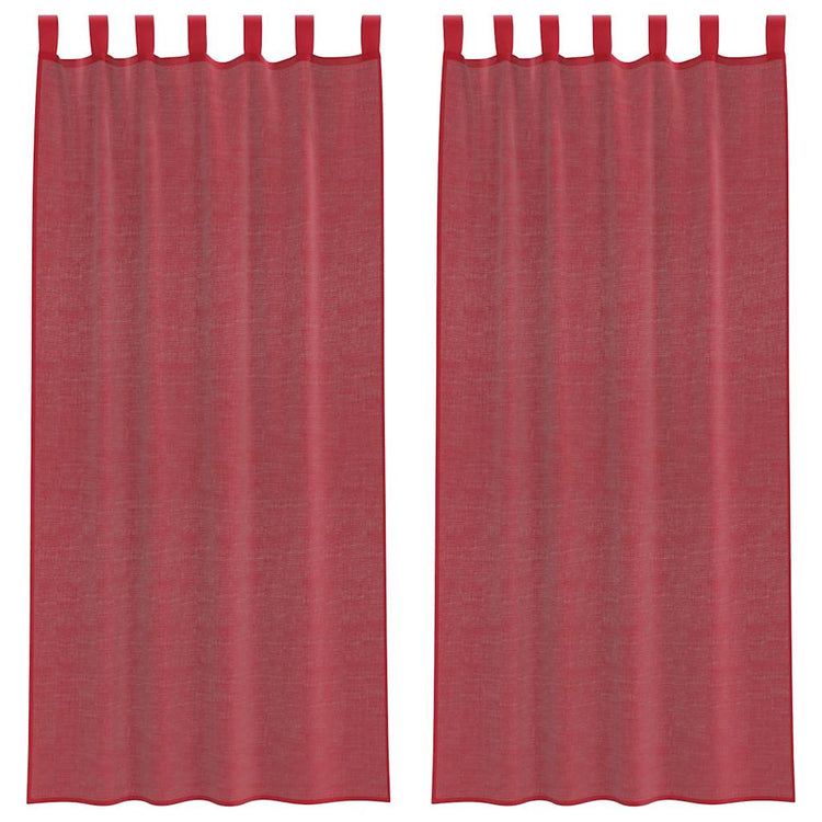 Vidaxl gordijnen met lussen 2 st 140x245 cm wijnrood