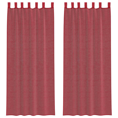 Vidaxl gordijnen met lussen 2 st 140x260 cm wijnrood