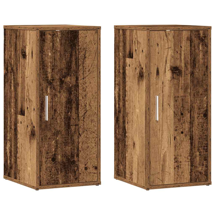 Vidaxl schoenenkasten 2 st 32x35x70 cm bewerkt hout oud houtkleurig