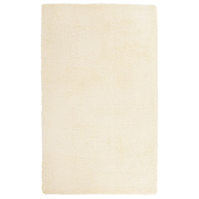 Vidaxl hoogpolig vloerkleed navarra 80x150 cm polyester crèmekleurig