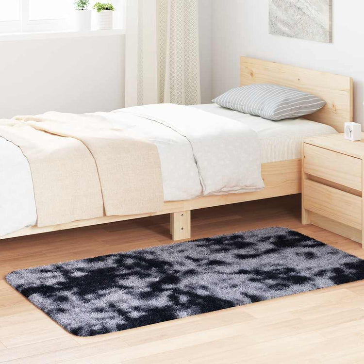Vidaxl hoogpolig vloerkleed navarra 80x150 cm polyester donkergrijs