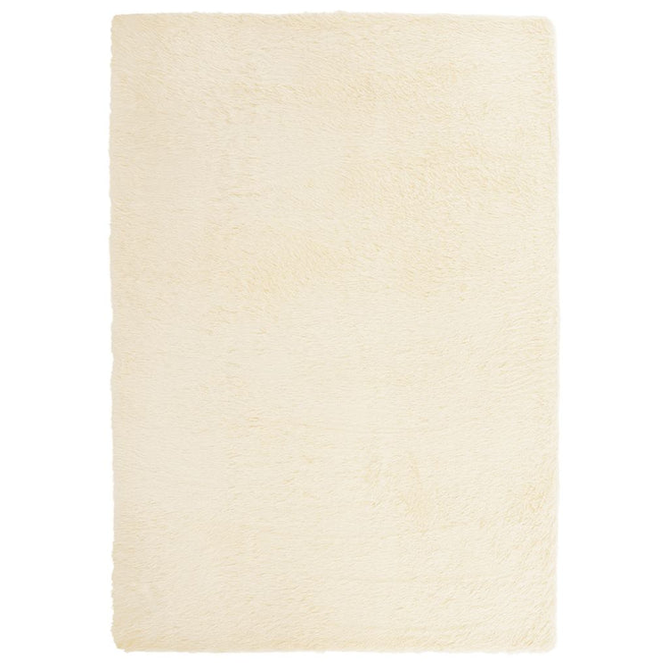 Vidaxl hoogpolig vloerkleed navarra 120x170 cm polyester crèmekleurig
