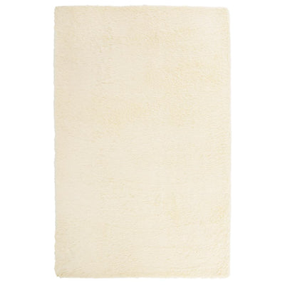Vidaxl hoogpolig vloerkleed navarra 130x200 cm polyester crèmekleurig