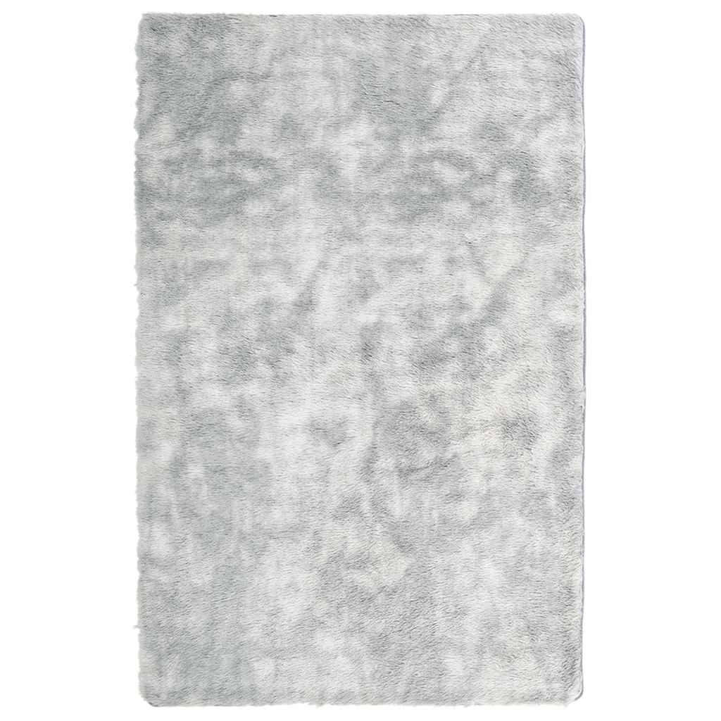 Vidaxl hoogpolig vloerkleed navarra 130x200 cm polyester zilvergrijs