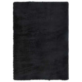 Vidaxl hoogpolig vloerkleed navarra 160x230 cm polyester zwart - afbeelding 2