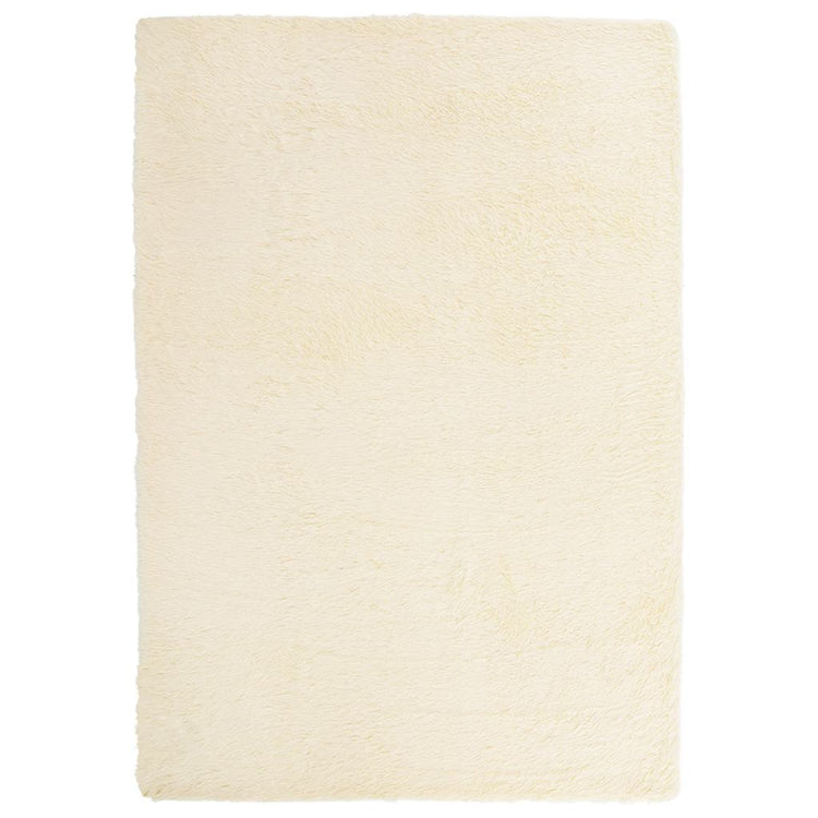 Vidaxl hoogpolig vloerkleed navarra 160x230 cm polyester crèmekleurig