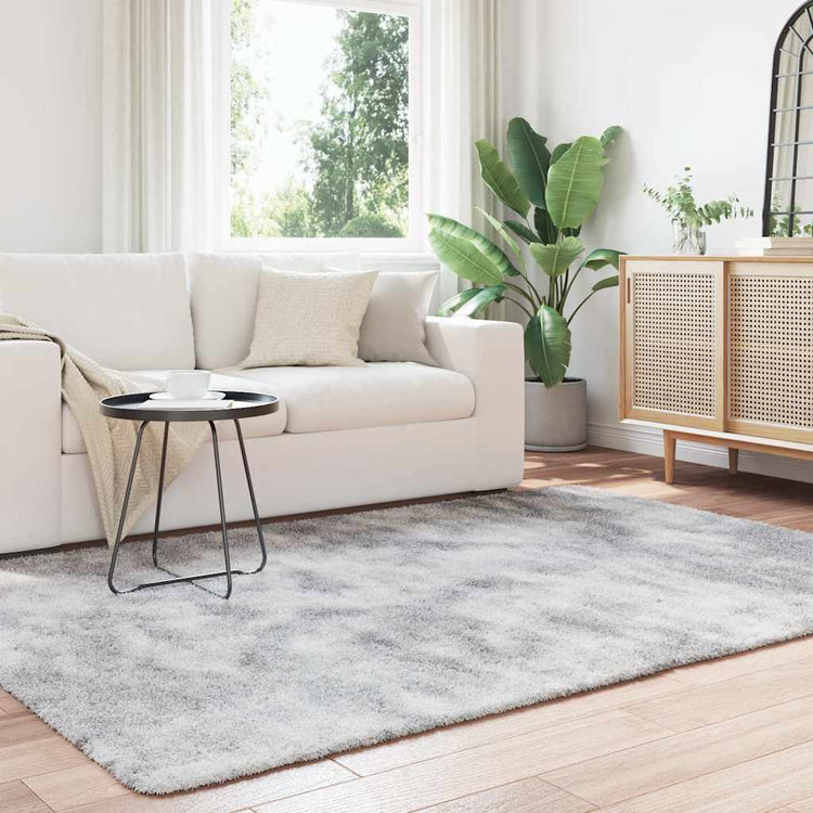 Vidaxl hoogpolig vloerkleed navarra 160x230 cm polyester zilvergrijs