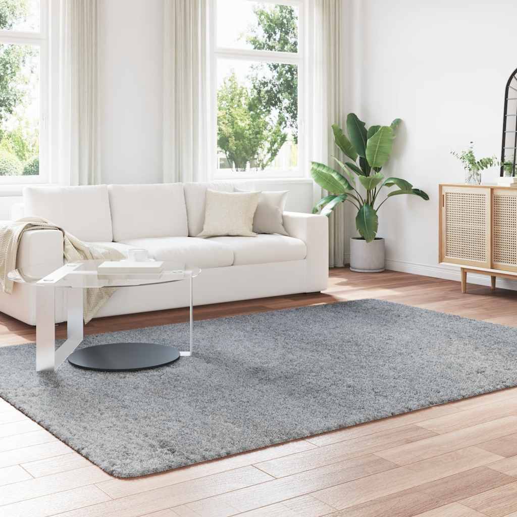 Vidaxl hoogpolig vloerkleed navarra 200x290 cm polyester lichtgrijs