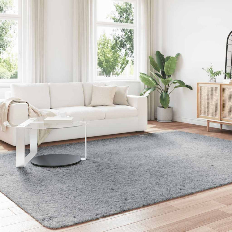 Vidaxl hoogpolig vloerkleed navarra 240x340 cm polyester lichtgrijs