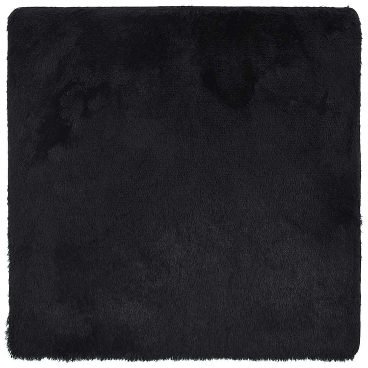Vidaxl hoogpolig vloerkleed navarra 120x120 cm polyester zwart