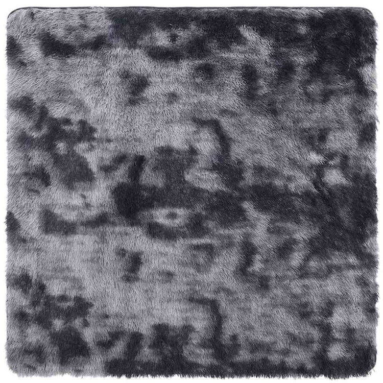 Vidaxl hoogpolig vloerkleed navarra 120x120 cm polyester donkergrijs