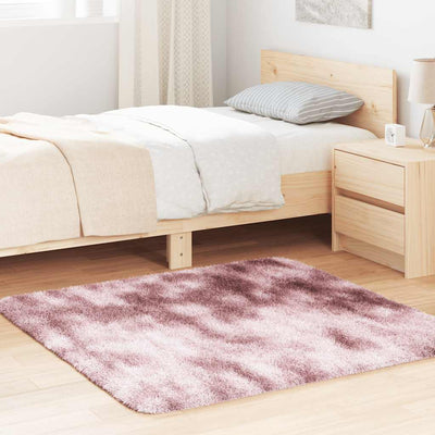 Vidaxl hoogpolig vloerkleed navarra 120x120 cm polyester stoffig roze