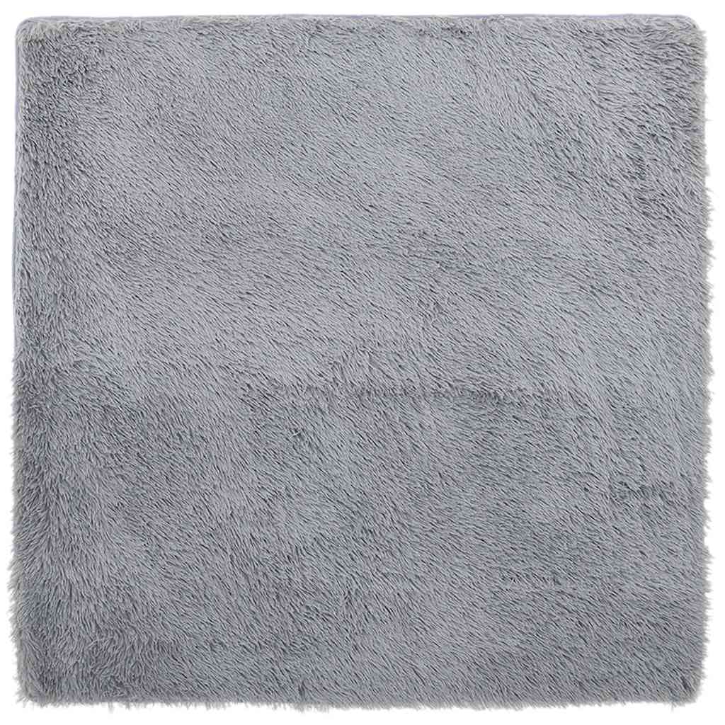 Vidaxl hoogpolig vloerkleed navarra 120x120 cm polyester lichtgrijs