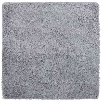 Vidaxl hoogpolig vloerkleed navarra 120x120 cm polyester lichtgrijs