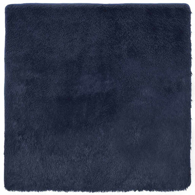 Vidaxl hoogpolig vloerkleed navarra 120x120 cm polyester marineblauw
