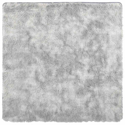 Vidaxl hoogpolig vloerkleed navarra 120x120 cm polyester zilvergrijs