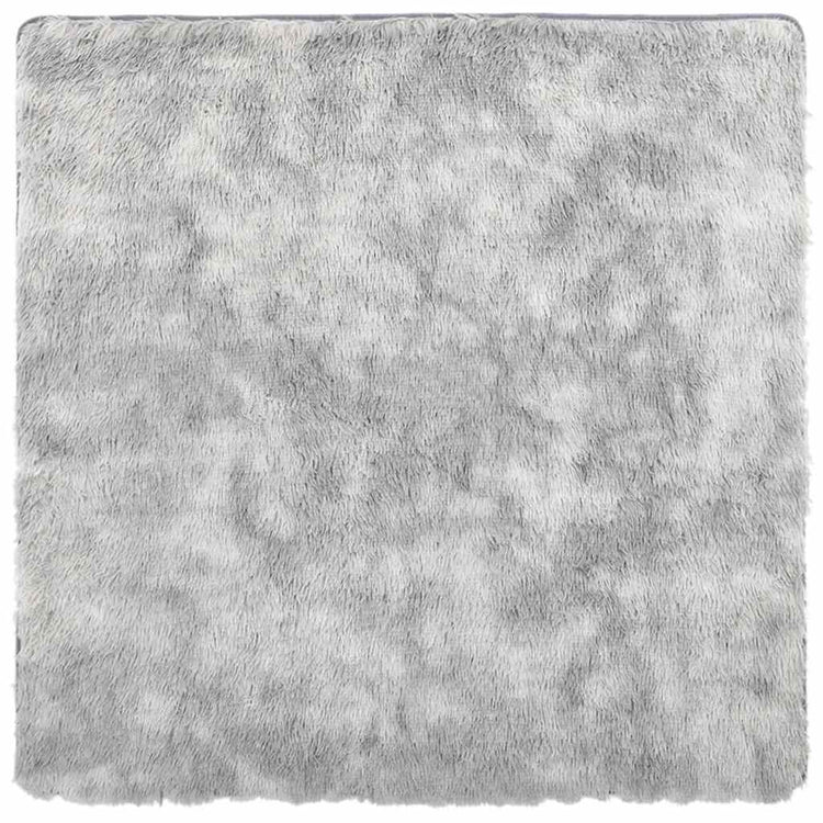 Vidaxl hoogpolig vloerkleed navarra 120x120 cm polyester zilvergrijs