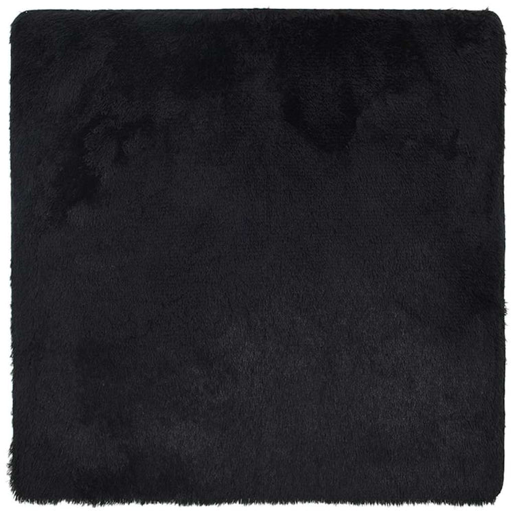 Vidaxl hoogpolig vloerkleed navarra 160x160 cm polyester zwart