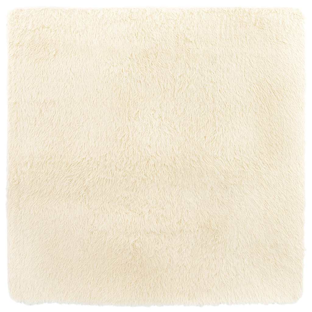 Vidaxl hoogpolig vloerkleed navarra 160x160 cm polyester crèmekleurig