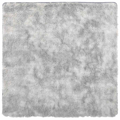 Vidaxl hoogpolig vloerkleed navarra 160x160 cm polyester zilvergrijs