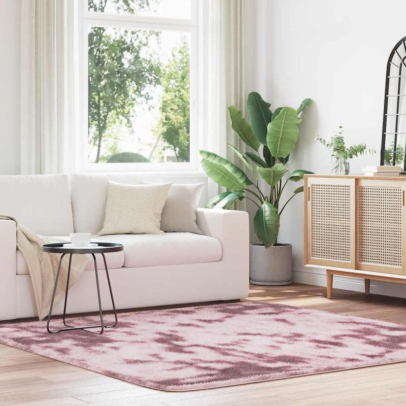 Vidaxl hoogpolig vloerkleed navarra 200x200 cm polyester stoffig roze