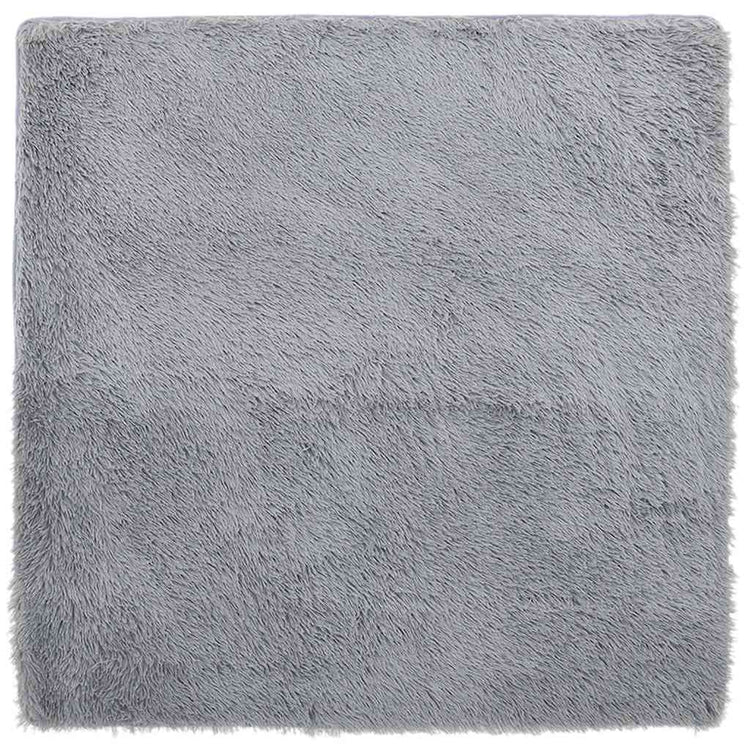 Vidaxl hoogpolig vloerkleed navarra 200x200 cm polyester lichtgrijs