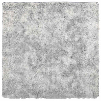Vidaxl hoogpolig vloerkleed navarra 200x200 cm polyester zilvergrijs