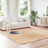Vidaxl hoogpolig vloerkleed navarra 240x240 cm polyester beige - afbeelding 3