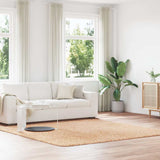 Vidaxl hoogpolig vloerkleed navarra 240x240 cm polyester beige - afbeelding 1