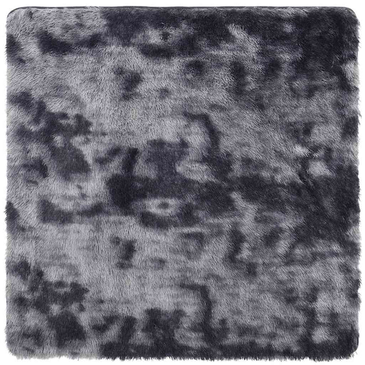 Vidaxl hoogpolig vloerkleed navarra 240x240 cm polyester donkergrijs