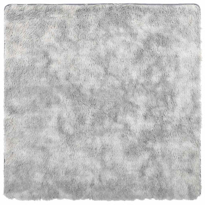 Vidaxl hoogpolig vloerkleed navarra 240x240 cm polyester zilvergrijs