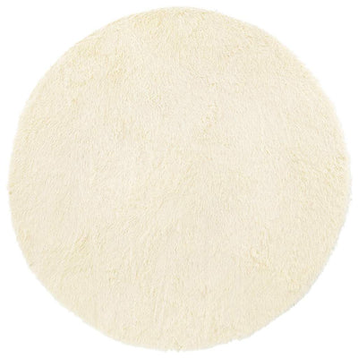 Vidaxl hoogpolig vloerkleed navarra 100x100 cm polyester crèmekleurig