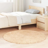 Vidaxl hoogpolig vloerkleed navarra 120x120 cm polyester beige - afbeelding 1