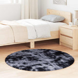 Vidaxl hoogpolig vloerkleed navarra 120x120 cm polyester donkergrijs - afbeelding 1