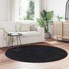 Vidaxl hoogpolig vloerkleed navarra 160x160 cm polyester zwart