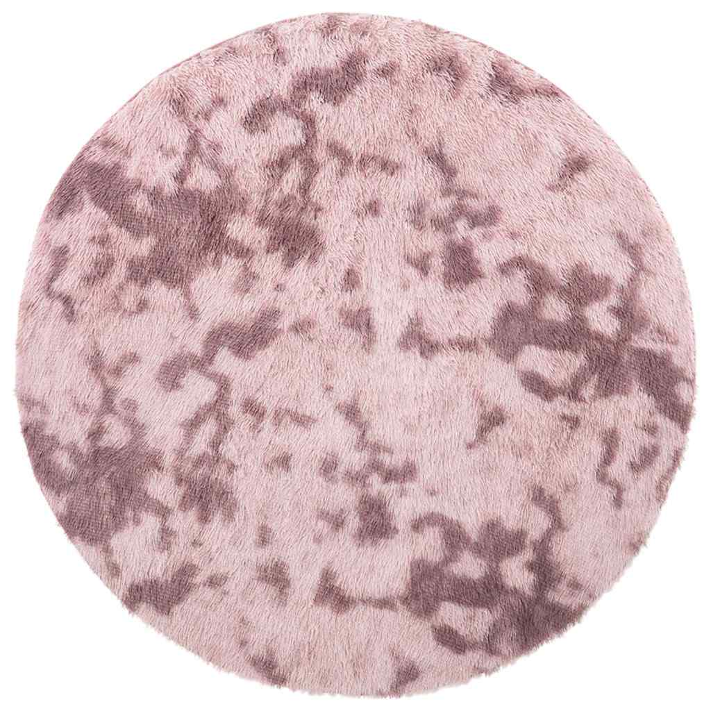 Vidaxl hoogpolig vloerkleed navarra 160x160 cm polyester stoffig roze