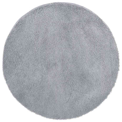 Vidaxl hoogpolig vloerkleed navarra 160x160 cm polyester lichtgrijs