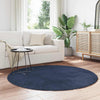 Vidaxl hoogpolig vloerkleed navarra 160x160 cm polyester marineblauw