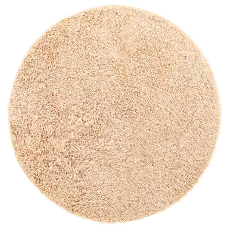 Vidaxl hoogpolig vloerkleed navarra 240x240 cm polyester beige